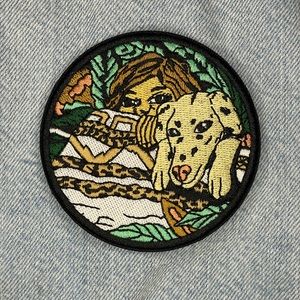 Iron on Patch - Cozy with Dog